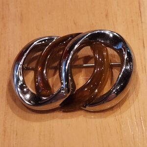 Vintage Modern Interlocking Brooch